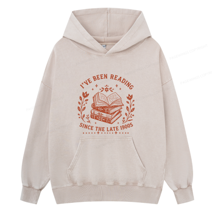 Pagewings I’ve Been Reading Since The Late 1900s Unisex Washed Hoodie