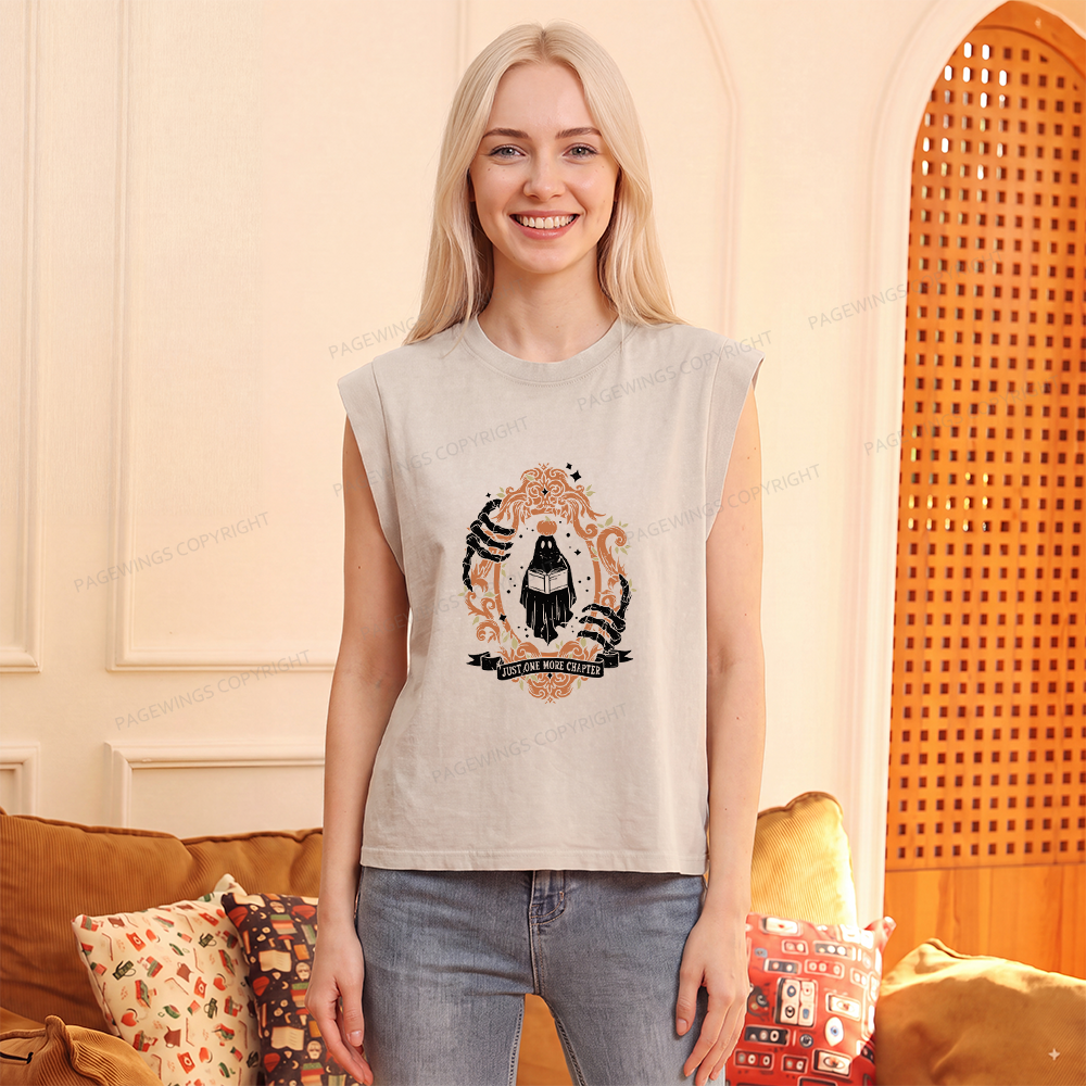 Pagewings Halloween Ghost Reader Women's Washed Tank Top