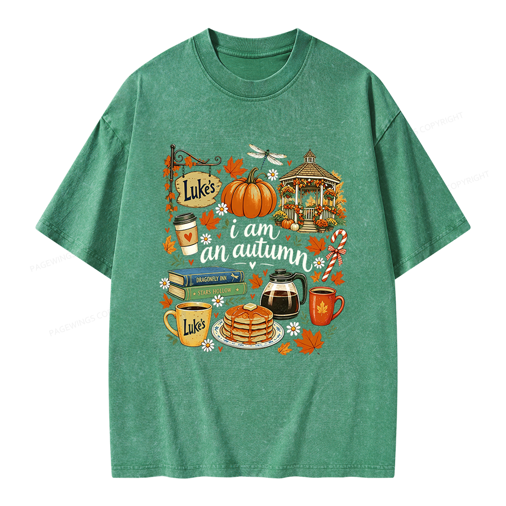 Pagewings I Am an Autumn Unisex Washed T-shirt