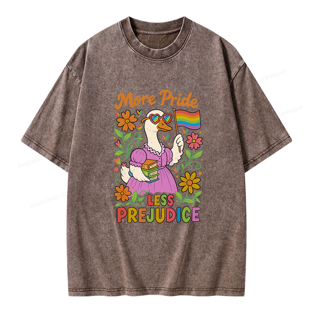 Pagewings More Pride Less Prejudice Unisex Washed T-shirt