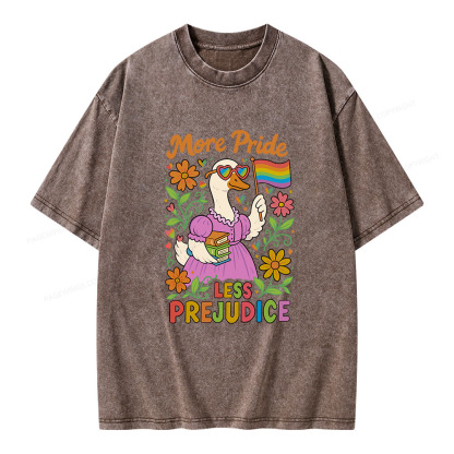 Pagewings More Pride Less Prejudice Unisex Washed T-shirt