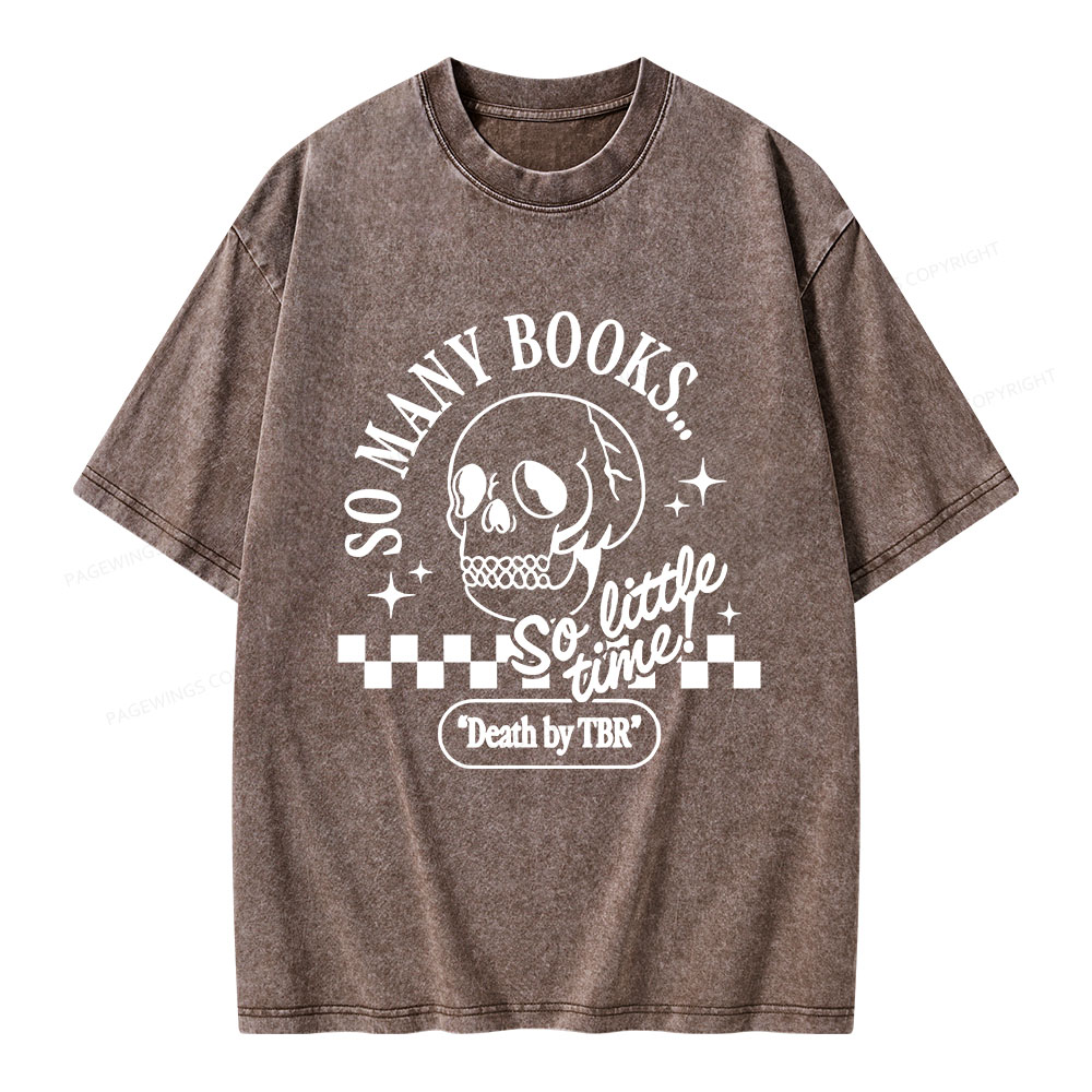 Pagewings Death By TBR Unisex Washed T-shirt