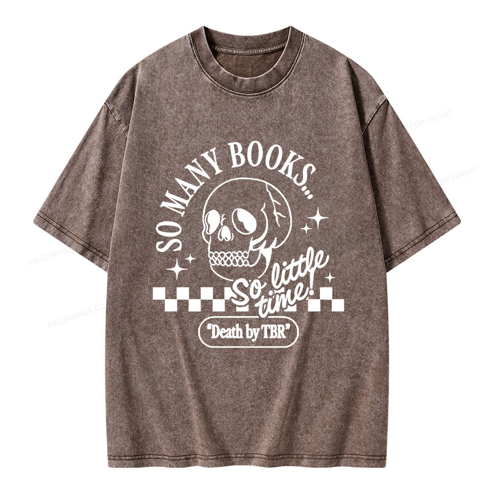 Pagewings Death By TBR Unisex Washed T-shirt