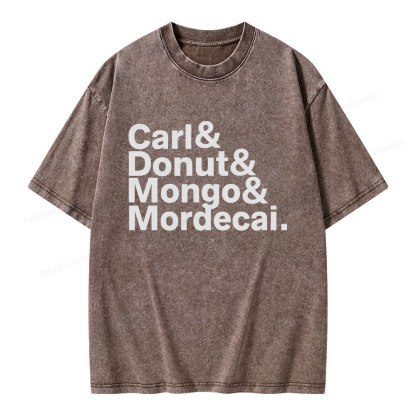 Pagewings Carl Donut Mongo Mordecai Unisex Washed T-shirt