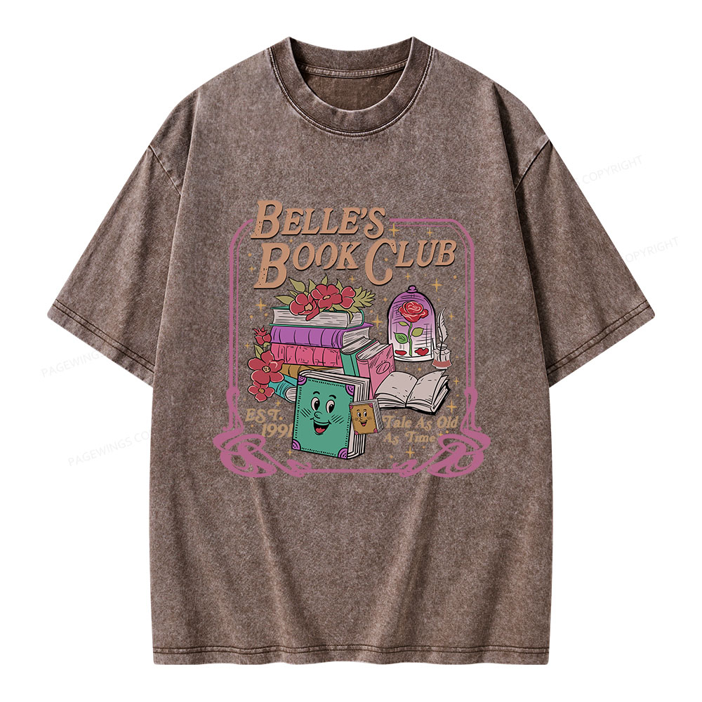 Pagewings Belle's Book Club Unisex Washed T-shirt
