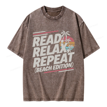 Pagewings Read Relax Repeat Unisex Washed T-shirt