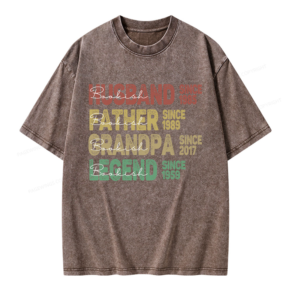 Pagewings Personalized Father's Day Unisex Washed T-shirt