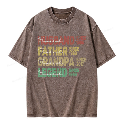 Pagewings Personalized Father's Day Unisex Washed T-shirt