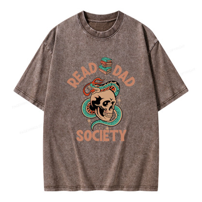 Pagewings Read Dad Society Unisex Washed T-shirt