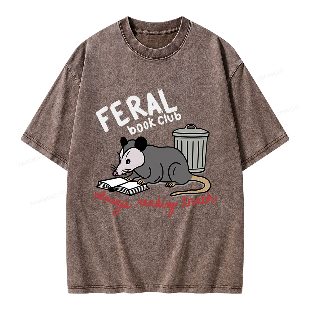Pagewings Feral Book Club Unisex Washed T-shirt
