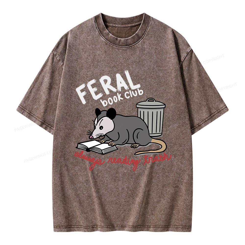 Pagewings Feral Book Club Unisex Washed T-shirt