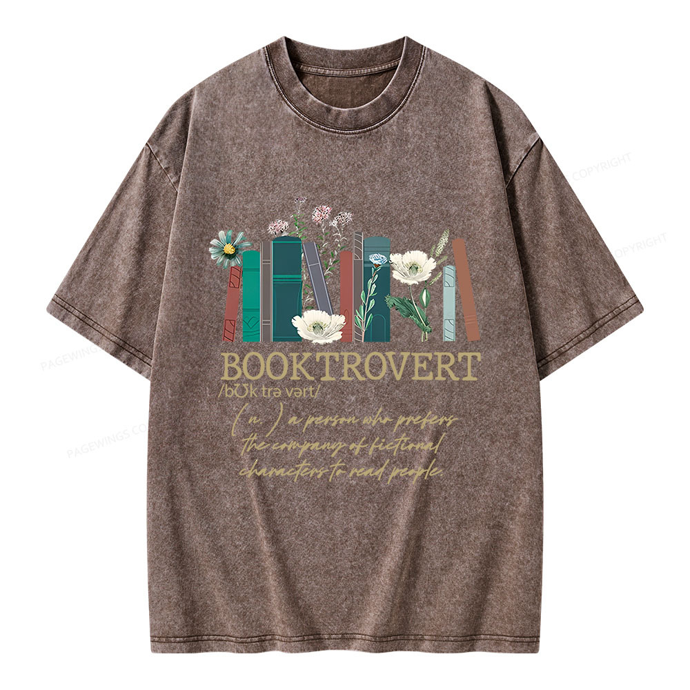 Pagewings Booktrovert Unisex Washed T-shirt