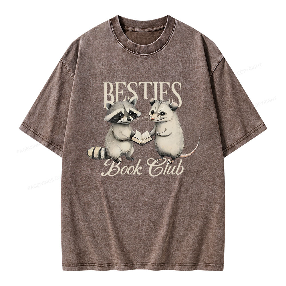 Pagewings Bestie Book Club Unisex Washed T-shirt