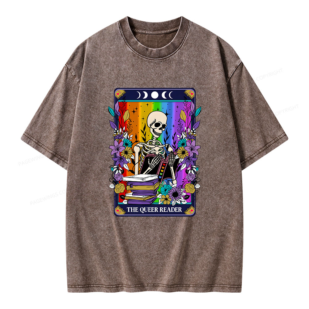 Pagewings The Queer Reader Unisex Washed T-shirt