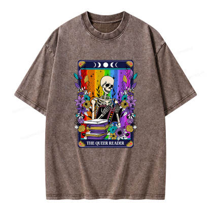 Pagewings The Queer Reader Unisex Washed T-shirt