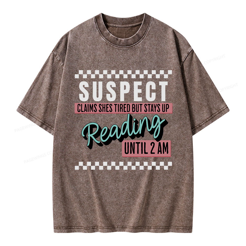 Pagewings Suspect Claims Book Lover Unisex Washed T-shirt
