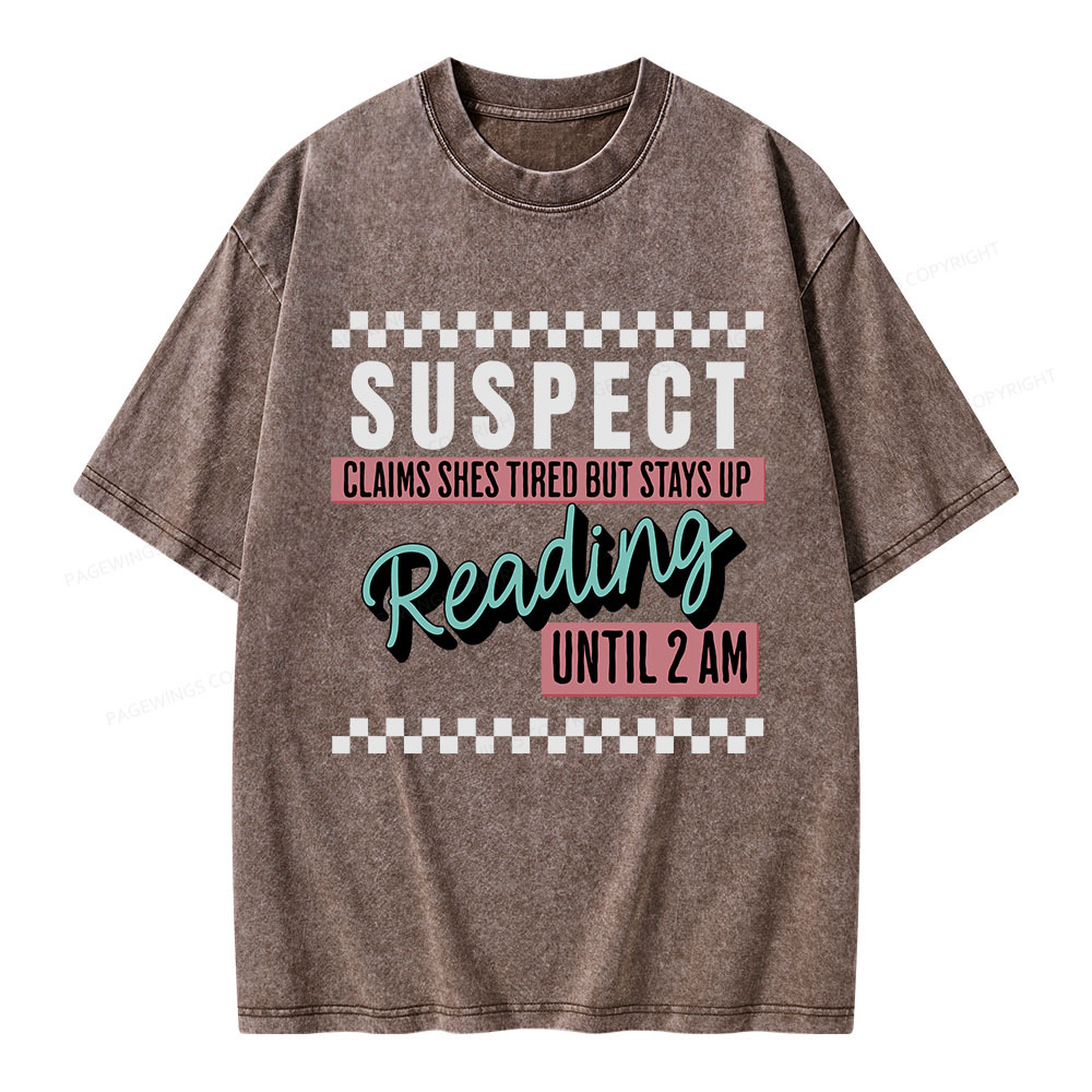 Pagewings Suspect Claims Book Lover Unisex Washed T-shirt