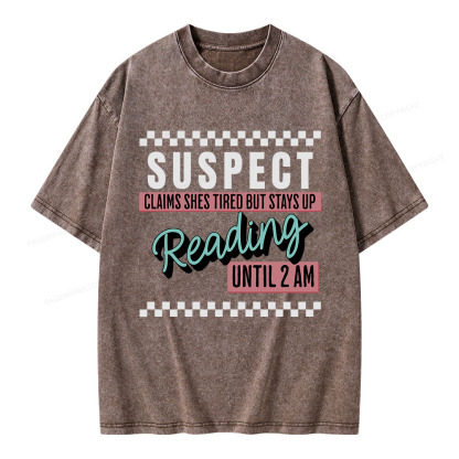 Pagewings Suspect Claims Book Lover Unisex Washed T-shirt