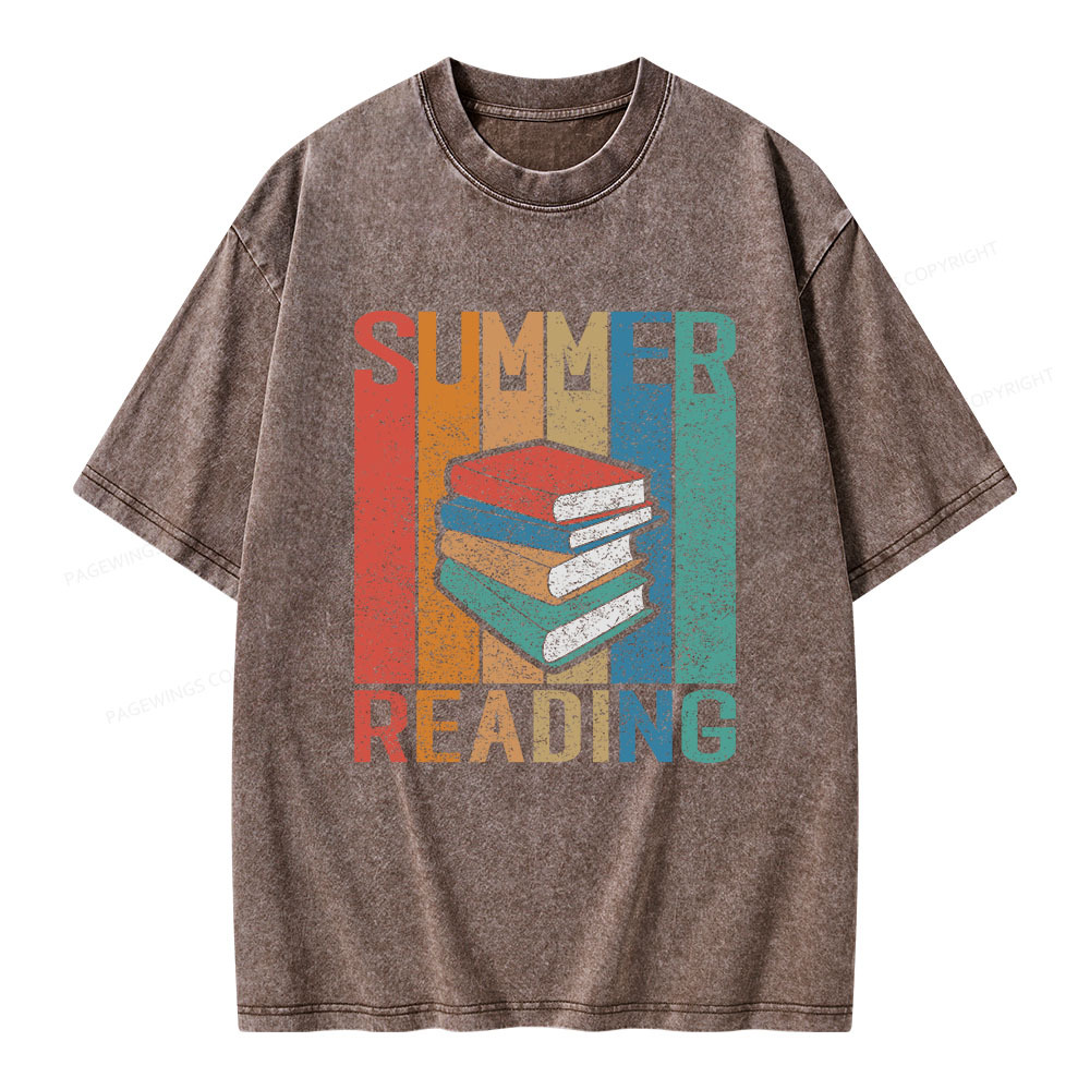 Pagewings Summer Reading Unisex Washed T-shirt