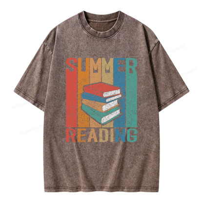 Pagewings Summer Reading Unisex Washed T-shirt