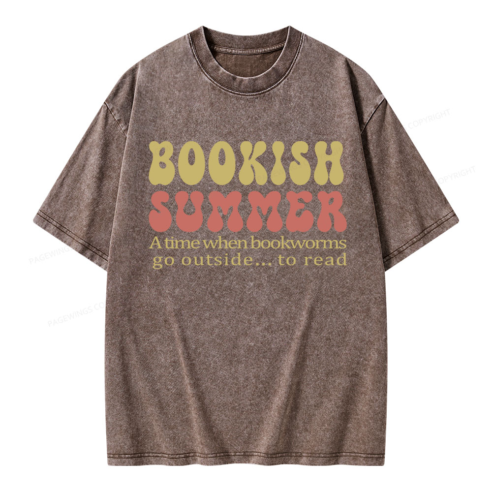 Pagewings Bookish Summer Unisex Washed T-shirt