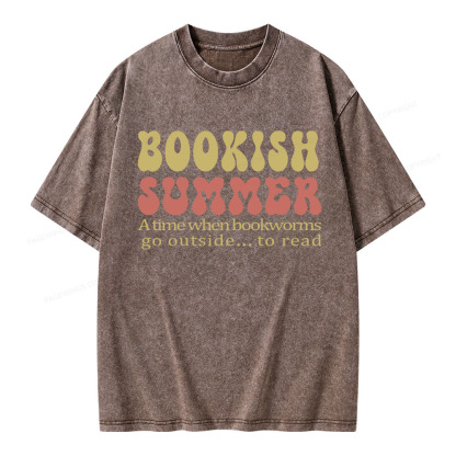 Pagewings Bookish Summer Unisex Washed T-shirt
