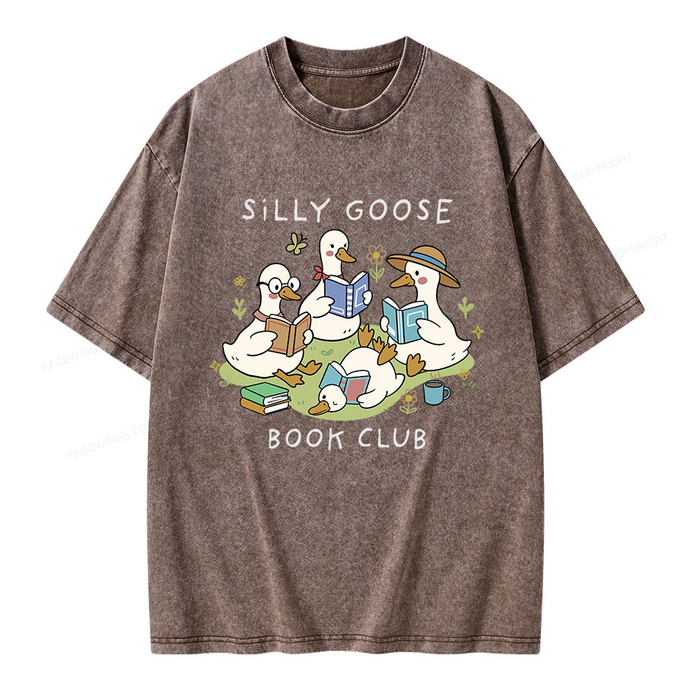 Pagewings Silly Goose Book Club Unisex Washed T-shirt