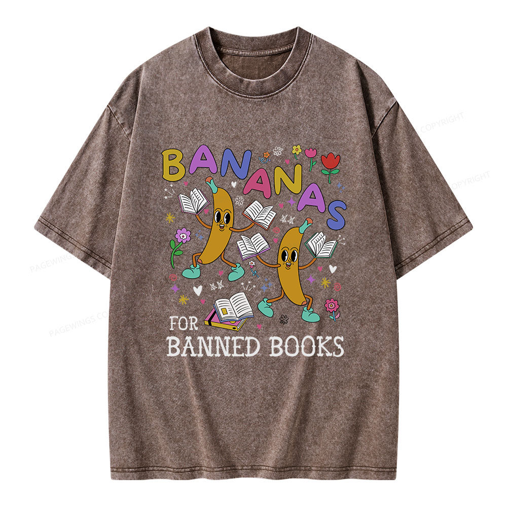 Pagewings Read Banned Books Unisex Washed T-shirt