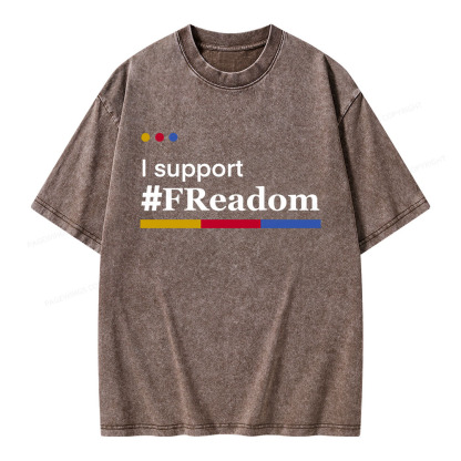 Pagewings I Support FReadom Unisex Washed T-shirt