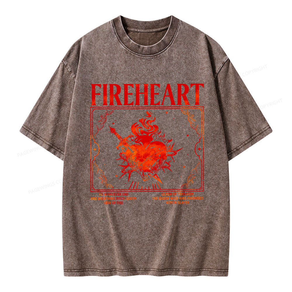 Pagewings Fireheart Unisex Washed T-shirt