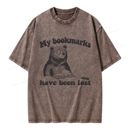 Pagewings My Bookmarks Have Been Lost Unisex Washed T-shirt