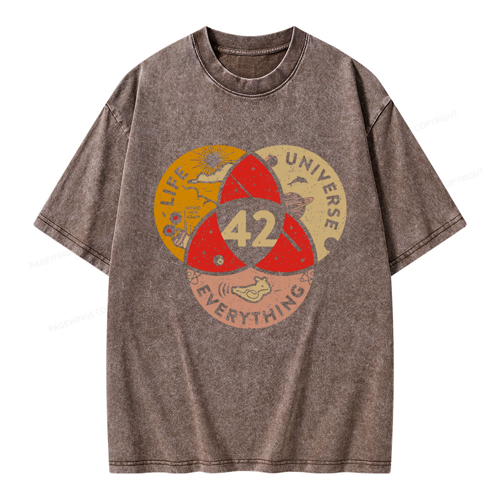 Pagewings 42 The Answer To Life The Universe And Everything Unisex Washed T-shirt