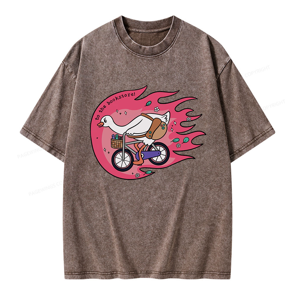 Pagewings To the Bookstore Unisex Washed T-shirt