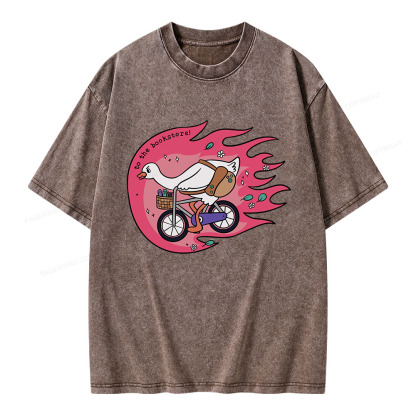 Pagewings To the Bookstore Unisex Washed T-shirt