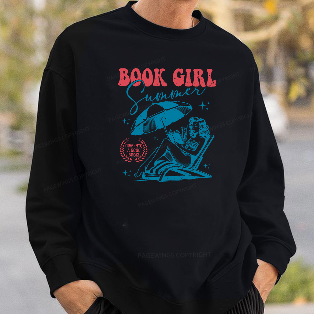Pagewings Book Girl Summer Unisex Classic Sweatshirt