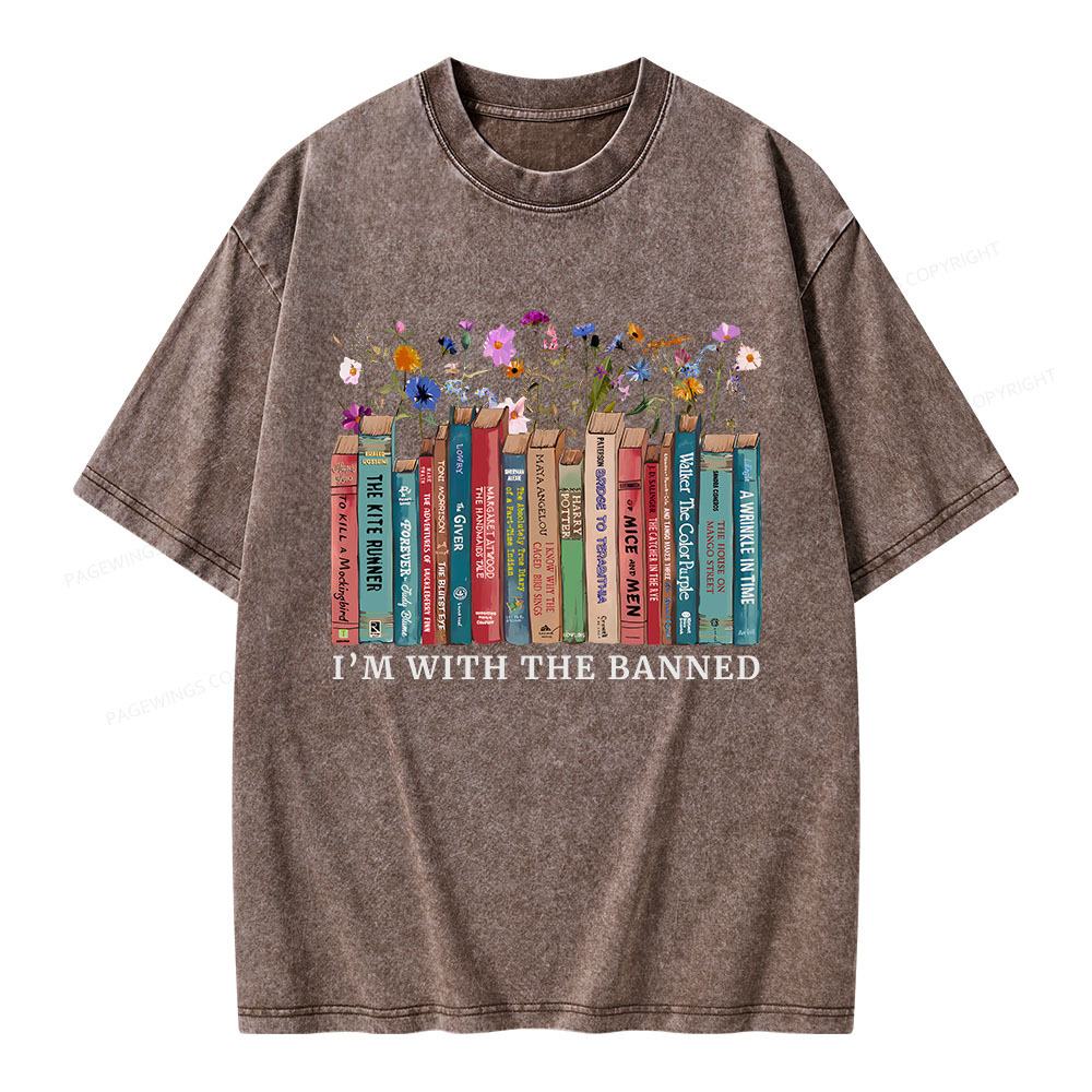 Pagewings I'm With The Banned Unisex Washed T-shirt