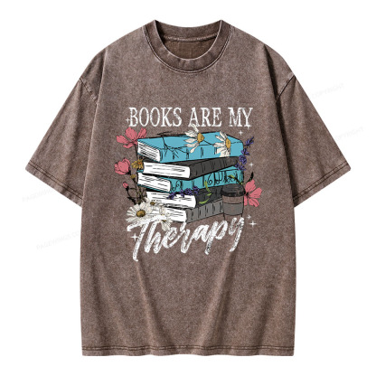 Pagewings Book Are My Therapy Unisex Washed T-shirt