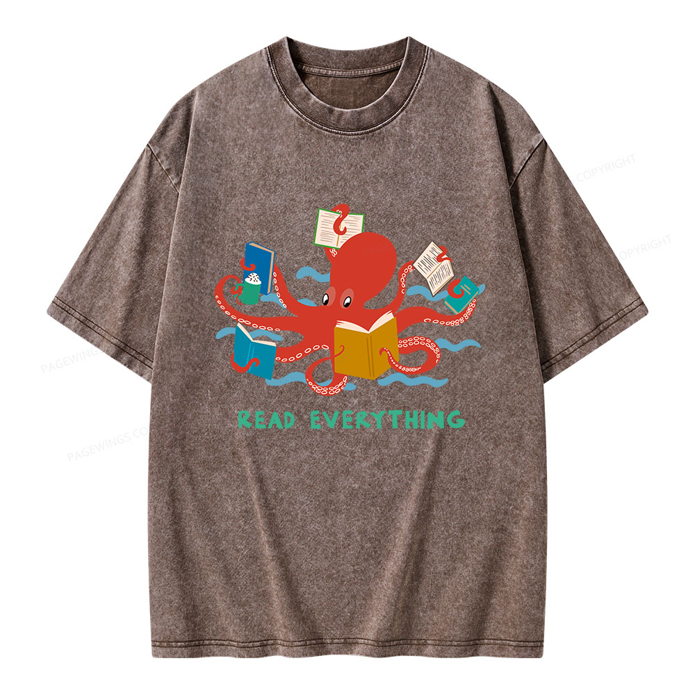 Pagewings Read Everything Unisex Washed T-shirt