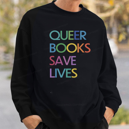 Pagewings Queer Books Save Lives Unisex Classic Sweatshirt