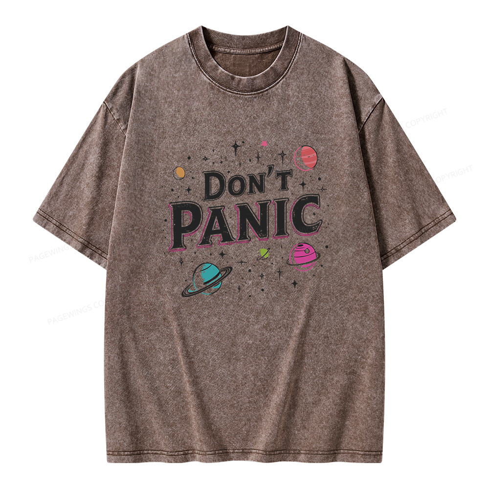 Pagewings Don't Panic Unisex Washed T-shirt