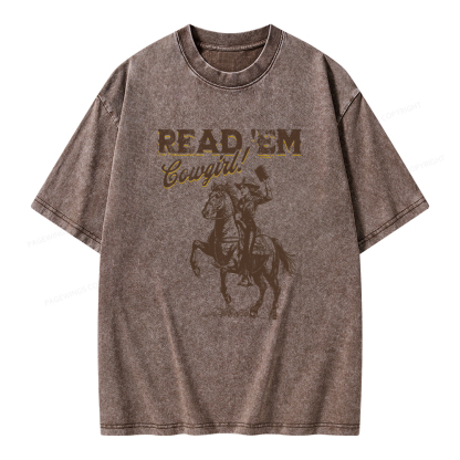 Pagewings Bookish Cowgirl Unisex Washed T-shirt