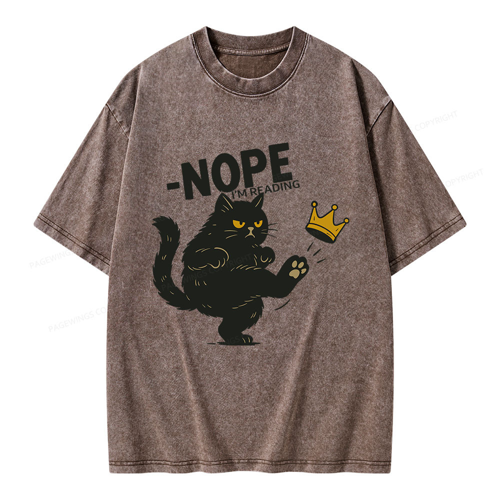 Pagewings Nope I'm Reading Unisex Washed T-shirt