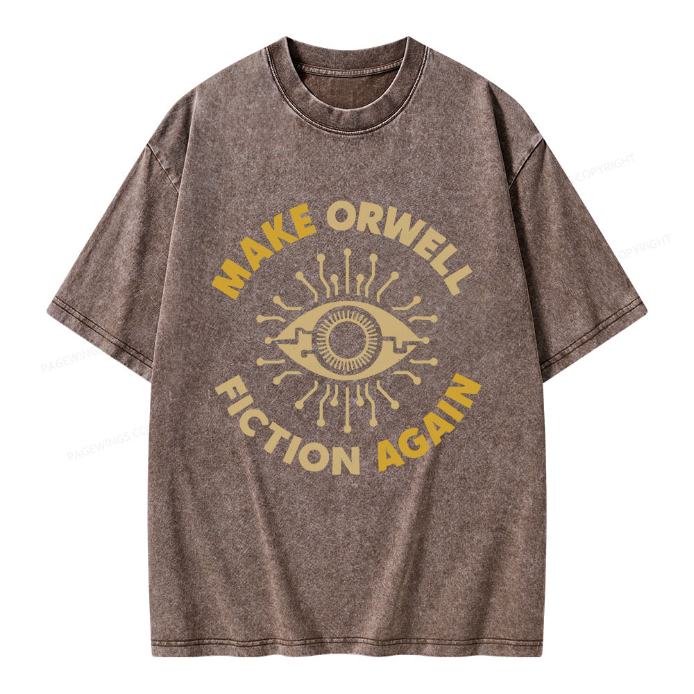 Pagewings Make Orwell Fiction Again Unisex Washed T-shirt