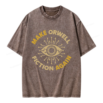 Pagewings Make Orwell Fiction Again Unisex Washed T-shirt