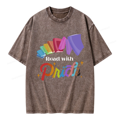 Pagewings Read with Pride Unisex Washed T-shirt