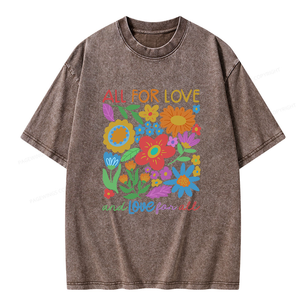 Pagewings All For Love Unisex Washed T-shirt