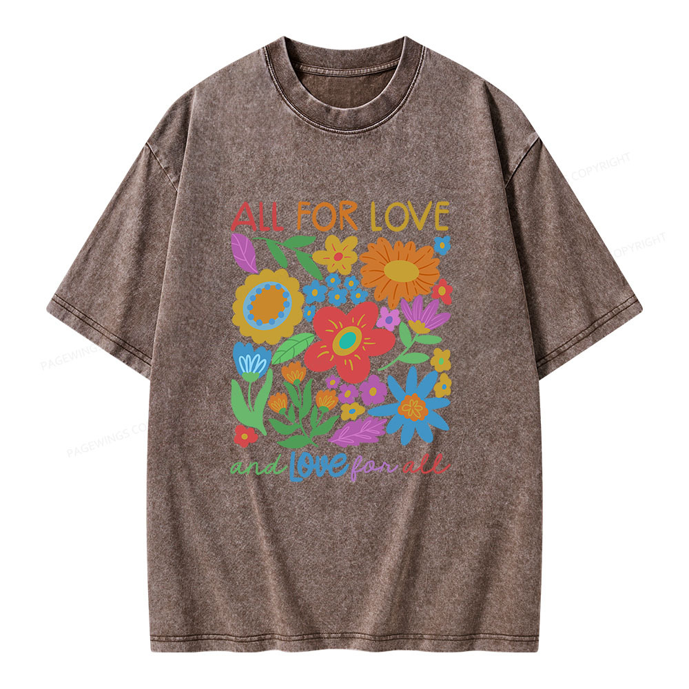 Pagewings All For Love Unisex Washed T-shirt