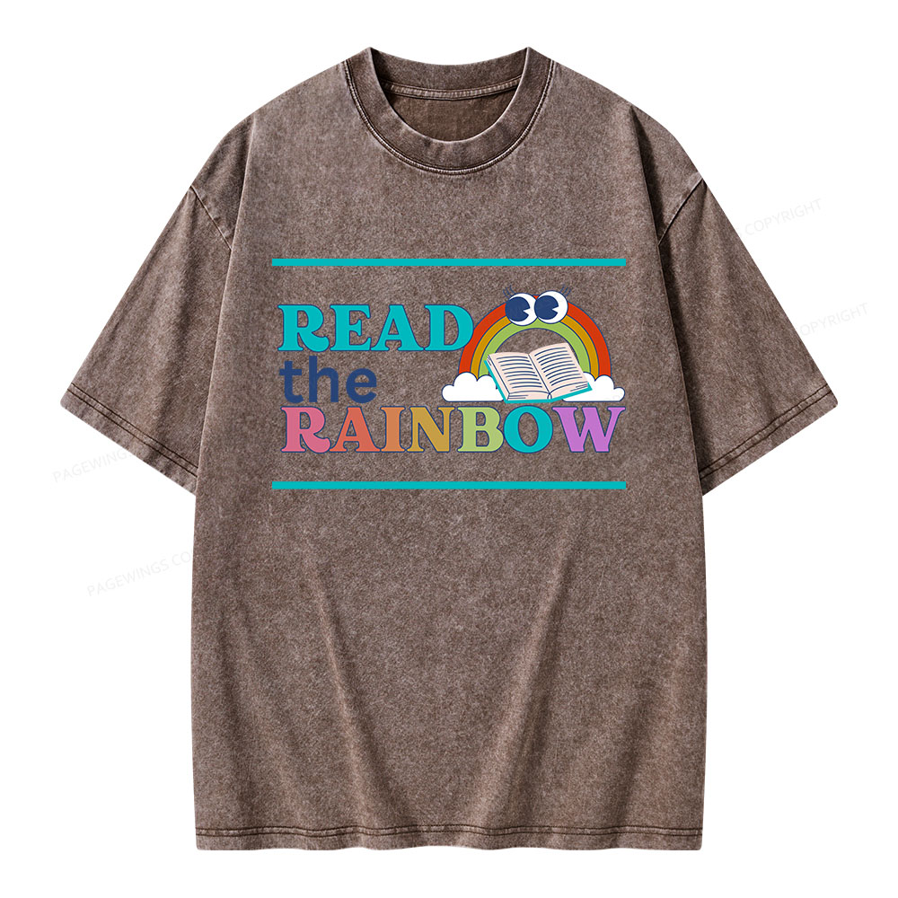 Pagewings Read the Rainbow Unisex Washed T-shirt