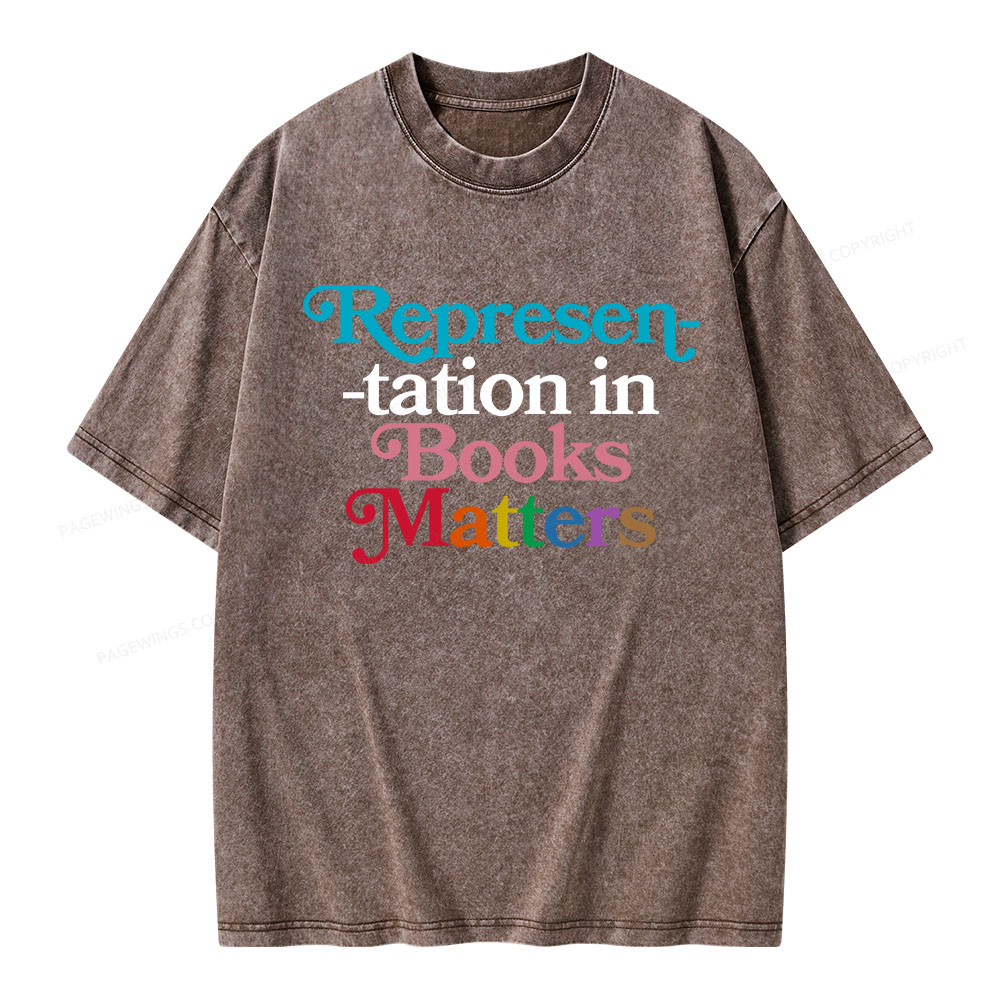 Pagewings Represen-tation in Books Matters Unisex Washed T-shirt