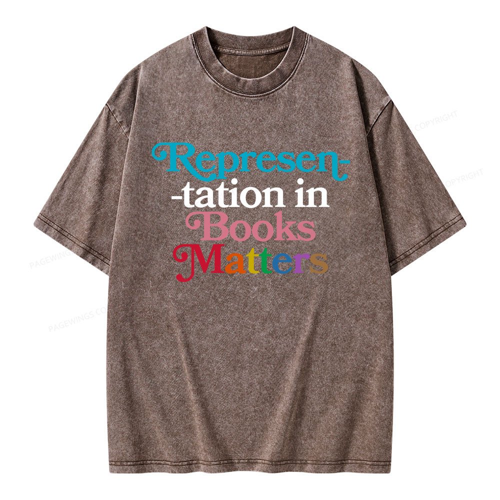 Pagewings Represen-tation in Books Matters Unisex Washed T-shirt